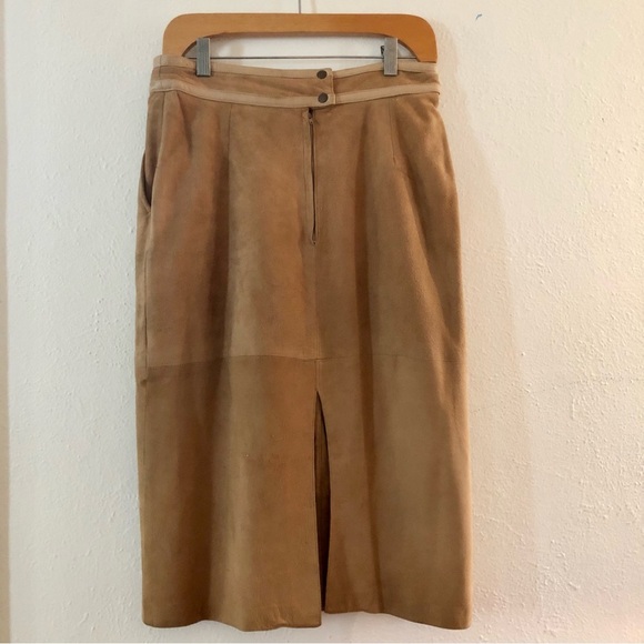 Vintage Suede Midi Skirt - Picture 8 of 9
